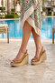 Mathilda Tan Genuine Calfskin Wedge Heeled Slingback Sandals - 2