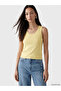 Yellow U-Neck Beaded Embroidered Women's Knitwear Undershirt