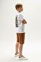 Boy's 2-Piece Shorts Set Polo Collar Short Sleeve Buttoned T-Shirt - Elastic Waist Tie - 2