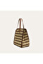 Women's Tan Color Striped Straw Bag - 2
