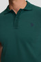Men's Dark Green Slim Fit Polo Collar Basic T-Shirt 50322347-Vr079 - 7