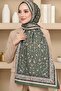 شال نسائي ناعم مزين بنقشة الزهور الخضراء