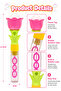 Bubble Fun Flower Bubble Wand Set with Solution for Kids 3 Plus 3 Pcs Assorted - 6
