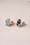 Sun and Moon Themed Blue Enamel Yellow Women's Bijouterie Earring Set - 4