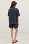 Navy Blue 100% Lyocell Shirt Shorts Women's Set - 6