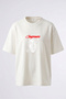Compromise Pixel Face Design Back Printed Cotton White Oversize T-Shirt