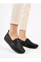 Women's Black Genuine Leather Orthopedic Soft Sole Casual Shoes