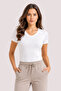 Women's V-Neck Cotton & Modal Short Sleeve Basic Stretchy T-Shirt - Comfortable Fit for Daily Use - 2