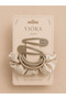 8-Piece Women's Rubber Buckle Set (2 Side Buckles + 5 Thin Rubber Bands + 1 Thick Rubber Buckle with Stones) - 2