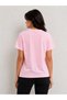 Women's Pink V-Neck 100% Cotton Beaded Embroidery T-Shirt Floral - 3