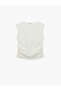 Cotton Short Sleeve Crew Neck Drawstring T-Shirt