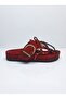 Women's Burgundy Genuine Suede Leather Orthopedic Cork Sole Slippers