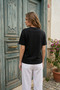 Women's Scarf Detailed Cotton T-Shirt - 6