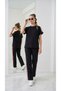 Women's colorful striped crew neck short sleeve top and pocketed modal pant set - 8