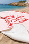 Heart Themed Striped Pink Beach Towel-How Lucky Modern Red White Quick Dry Microfiber Towel - 5