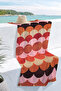 Geometric Retro Wave Beach Towel-Bohemian Pink Orange Pool Sea Bath Quick Drying Seaside Cover - 7
