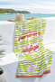 Striped Tropical Marine Beach Towel - Retro Summer Themed Green Coral Quick-Dry Microfiber Towel - 2
