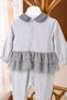 Special Design Baby Girl Skirted Jumpsuit with Floral Embroidery Quenn Collection Newborn Baby Gift 14031 - 5