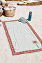Ethnic Beach Towel Coverlet with Palm Tree Motif - Bohemian Tile White Quick-Dry Microfiber Towel Coverlet - 7