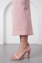 Women's Powder Color Boat Neck Slit Dress for Promise, Engagement, Wedding, Evening Dress - 4