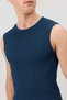 Navy Blue Cotton Sleeveless Men's T-Shirt - 3