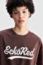 Ecko Red Madelyn Loose Boyfriend Fit Crew Neck Printed 100% Cotton Women's Brown Tshirt - 2