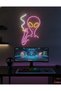 Uzaylı Figürü LED Neon Tablo | Pop Culture Duvar Dekoru | Pleksi Aydınlatmalı Genç Odası Tablosu - 2