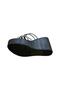 Women's Wedge Platform Heeled Cross Stone Slippers - 5