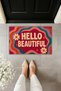 Hello Beautiful Colorful Retro Design Decorative Door Mat 70X45 cm - 2