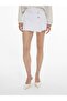 Selenis White Jean Shorts Skirt with Buttons on the Front - 2