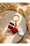 3-Piece Coffee, Heart, and Slipper Bag Charm and Keychain Set - Keychain with Gold Chain Detail - 2