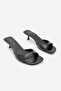 Women's Blunt Toe Banded Classic Short Heeled Slippers Lagin Black - 6