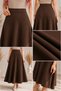 Women's Brown Knitted Scuba Crepe Casual Skirt Length:94-95Cm - 2