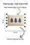 Buldan Handmade Tree Patterned Punch Embroidered Tasseled Hidden Zipper Cotton Throw Pillow Cover 35X55 cm - 2