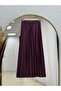 Talih Side Zippered Skirt Pleated Suit-Pa7066 Plum - 7