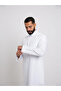 Men Classic Zippered Qalab Thobe, White - 62inches - 3