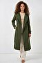 Women's Double Breasted Collar Belted Khaki Trench Coat - 6