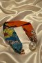 Women's Patterned Scarf Necklace with Pearls and Magnets, Stylish Neck Accessory (45 cm) - 3