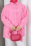 Bow Detailed Gathered Balloon Sleeve Tunic Pink Hnt2128 - 2