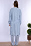 Soft Textured Cotton Maternity Pajama Set with Dressing Gown Effortt - Blue - 4