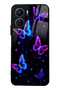 Vivo Y16 Glossy Phone Case with Neon Butterfly Dream Design