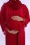 Effortt - Cherry Colored Maternity and Postpartum Nightgown Set with Soft Texture and Breastfeeding Feature, with Hijab - 7