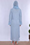 Comfortable Cut and Breastfeeding Feature Maternity Set with Hijab 5 Pieces Effortt - Blue - 4