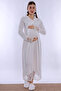Adjustable Waist Elastic and Breastfeeding Feature Pregnancy and Maternity Set with Hijab, 5 Pieces Effortt - Ecru - 6
