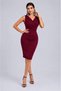 Stylish and Elegant Appearance |   Women's Strappy Double Breasted Collar Gathered Short Crepe Dress - 2