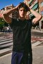 Men's Buttoned Fashion Black Polo Collar T-Shirt - 3