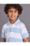 Boys Blue Striped Polo Shirt - 4