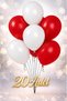 Metallic Red White Shiny 20 Pieces (10+10) Balloons Birthday Celebration Ornament and Material - 2