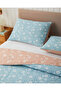 Floria Easy-Iron Double Duvet Cover Set 200X220 cm Blue-Orange - 4