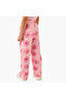 Girls Track Pants with Rose Print - Cotton - Elasticated Drawstring - 3